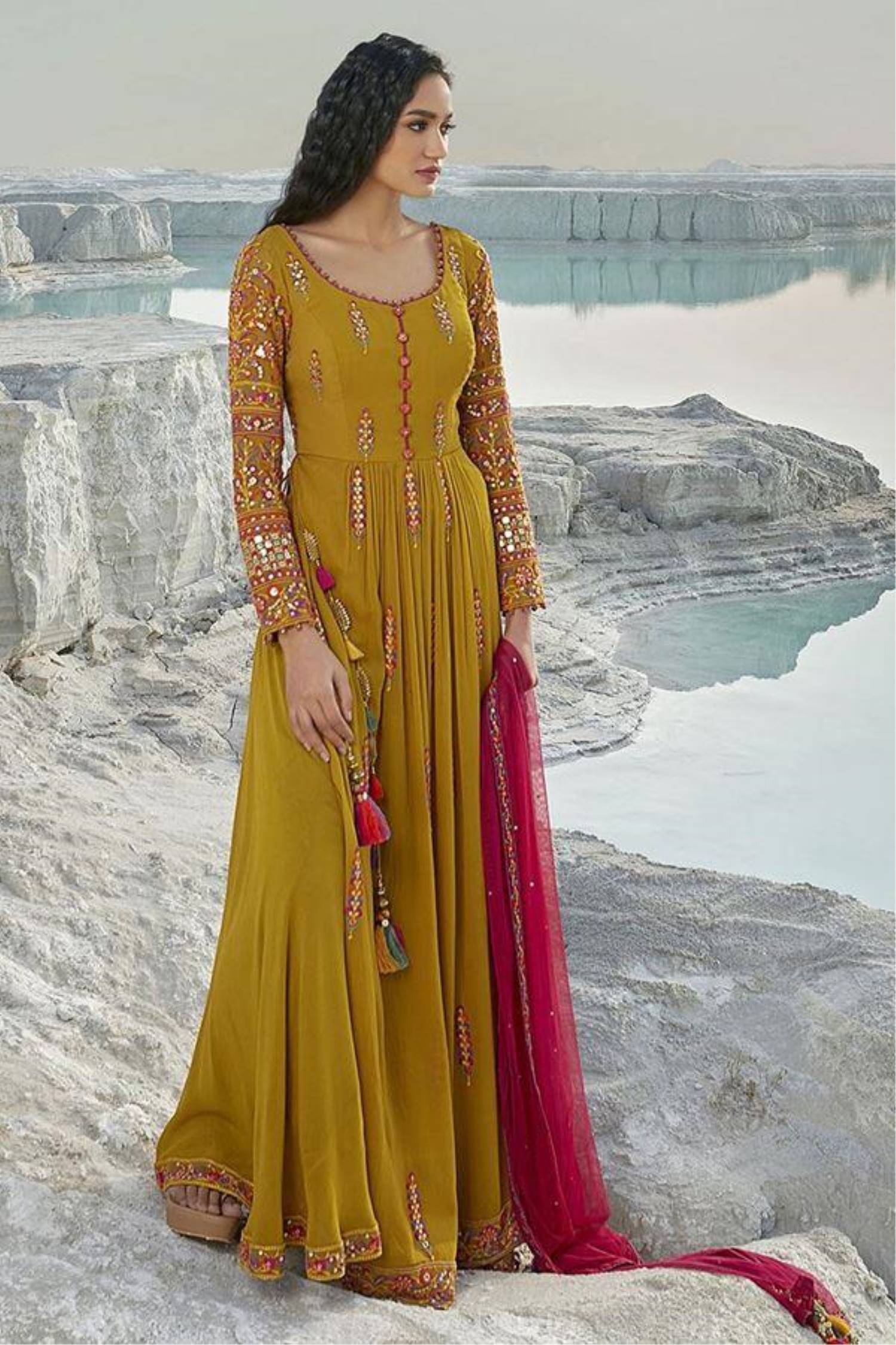 Cotton Blockprinted Anarkali Sharara With Dupatta - Arhams Online Fashion  Store